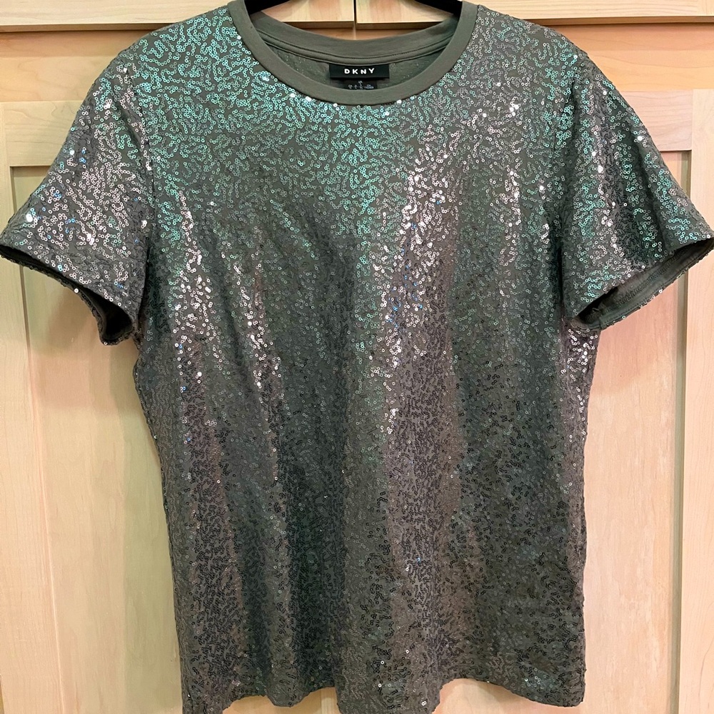 DKNY Sequins Short-Sleeve Tee Shirt